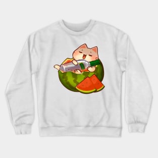 Drunk Watermelon Kitty Crewneck Sweatshirt